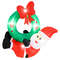4FT Inflatable Santa Wreath with LED Lights & Red Bow, Christmas Door Decoration Indoor/Outdoor