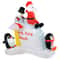 6FT Christmas Inflatable with Penguins & Santa, LED Light Up Holiday Yard Decoration