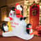 6FT Christmas Inflatable with Penguins & Santa, LED Light Up Holiday Yard Decoration