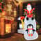 6FT Christmas Inflatable with Penguins & Santa, LED Light Up Holiday Yard Decoration