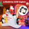 6FT Christmas Inflatable with Penguins & Santa, LED Light Up Holiday Yard Decoration