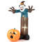Giant 7FT Light Up Scarecrow Inflatable, Animated Pumpkin Ghost with Spooky LED Eyes for Outdoor Halloween Decor