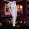 8.3 ft Halloween Standing Haunted Angel with Lighted Eyes & Automatic Wing Movement, Sound Activated Scare Decoration