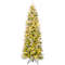 Snow Flocked Pre-Lit Christmas Tree, 6/7.5/9 FT Artificial Hinged Tree with Warm White Lights