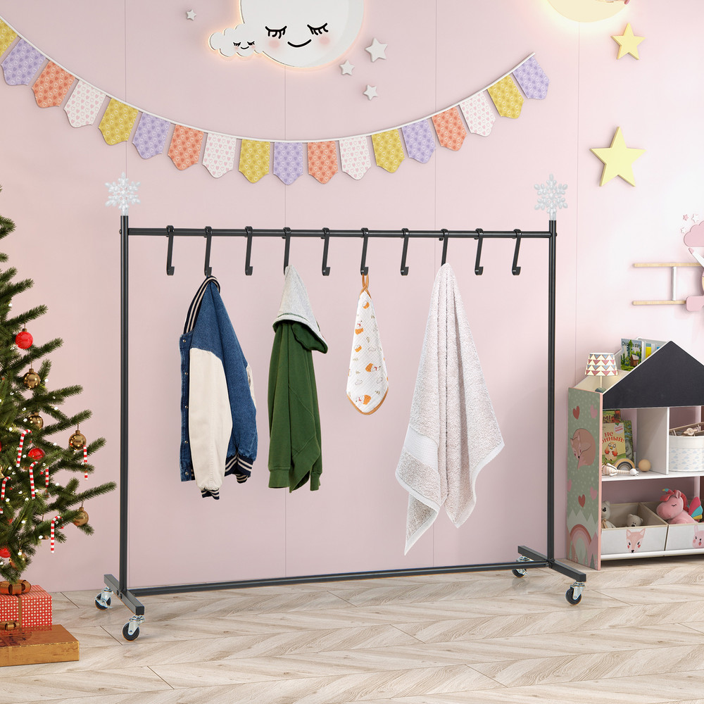 Christmas Stocking Rack, 10-Hook Freestanding Stand with Wheels for Easy Moving