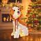 Lighted Christmas Dog Decor with LED Lights, Includes Ground Stakes & Cable Tiers