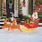 Lighted Christmas Santa on Sleigh with Reindeer and LED Lights Outdoor Yard Decoration