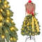 5 FT Pre-lit Mannequin Artificial Christmas Tree Dress Form with Lights, Lifelike PVC Xmas Tree with LED Lights, Ribbon
