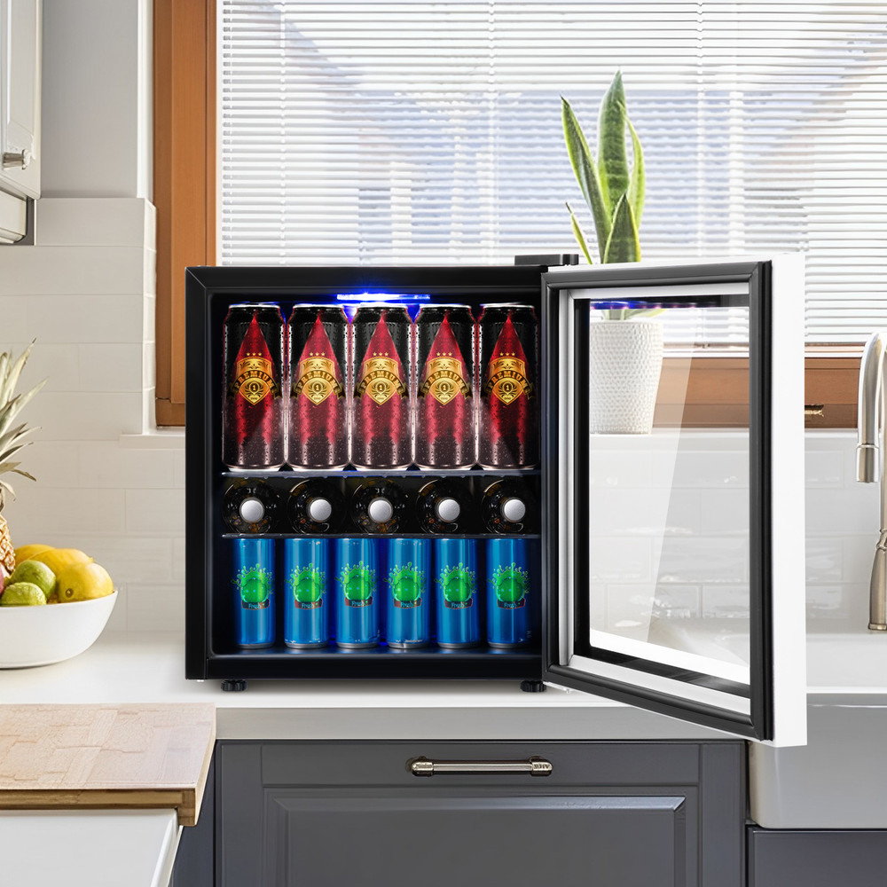 60 Can Beverage Mini Refrigerator with Glass Door Compact & Energy Efficient Cooler