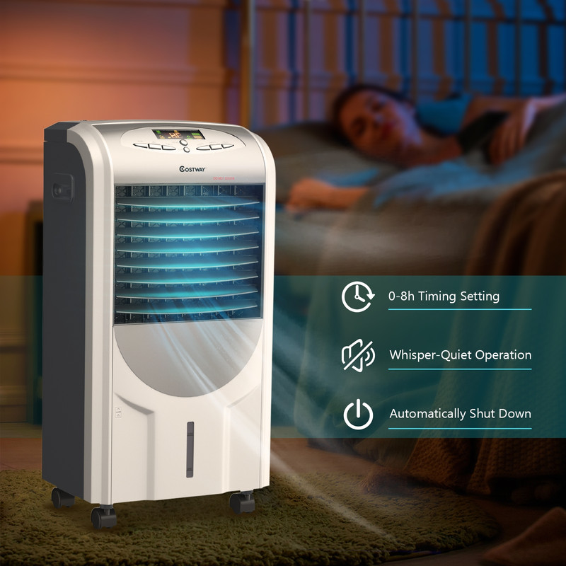 Portable Air Cooler with Heater & Humidifier Function, Compact Multi-Functional Fan