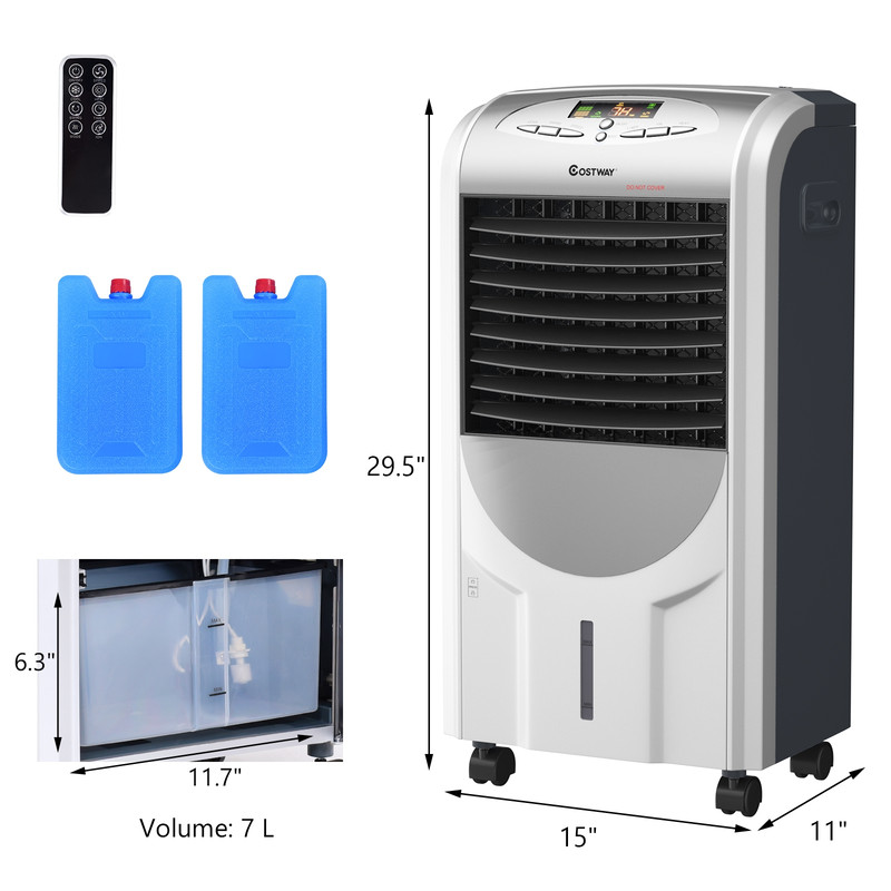 Portable Air Cooler with Heater & Humidifier Function, Compact Multi-Functional Fan