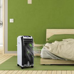 portable evaporative air cooler with 3 wind modes & timer for home & office
