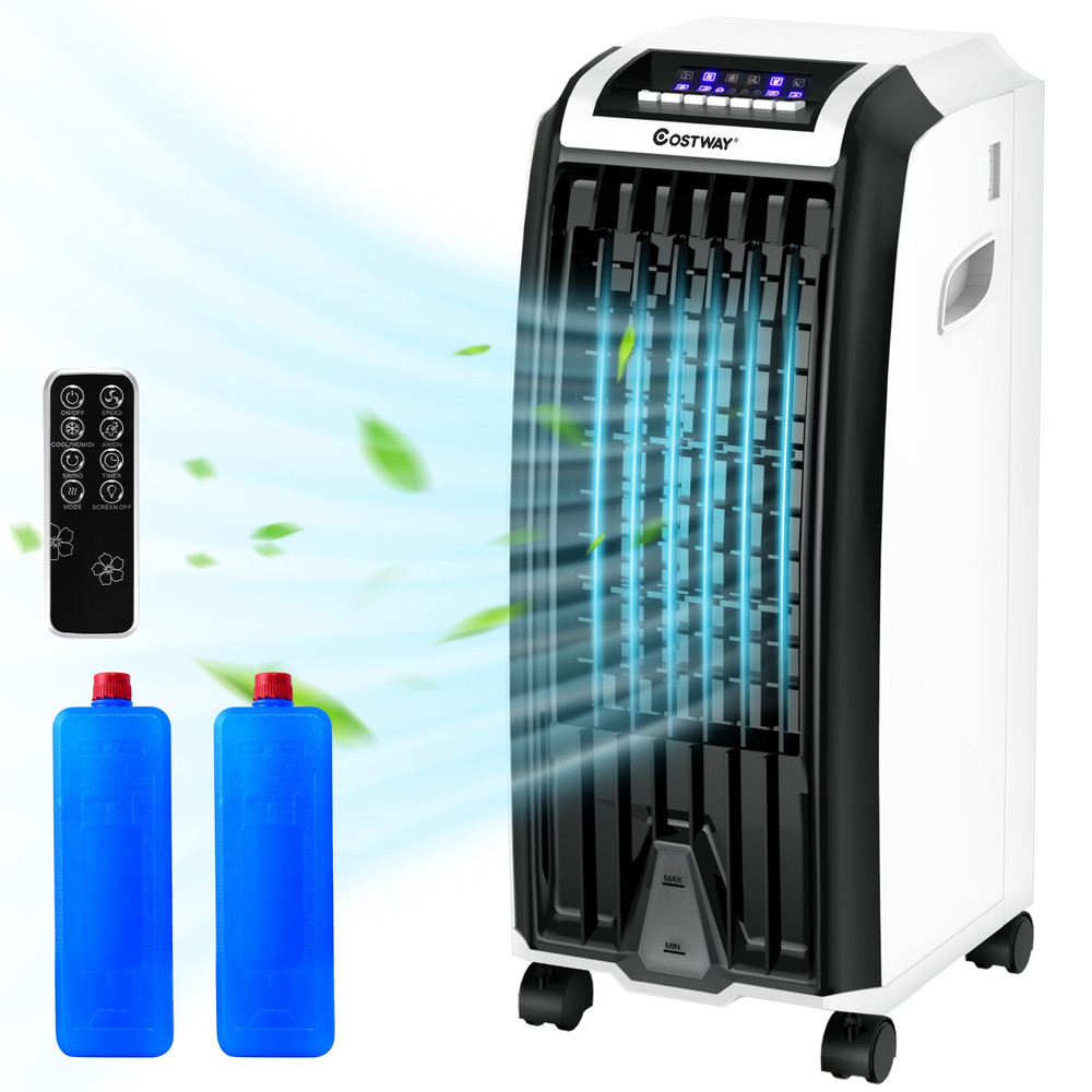 Portable Evaporative Air Cooler with 3 Wind Modes & Timer for Home & Office