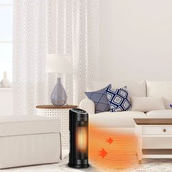 oscillating 1500w ptc ceramic heater, portable led space heater for home & office