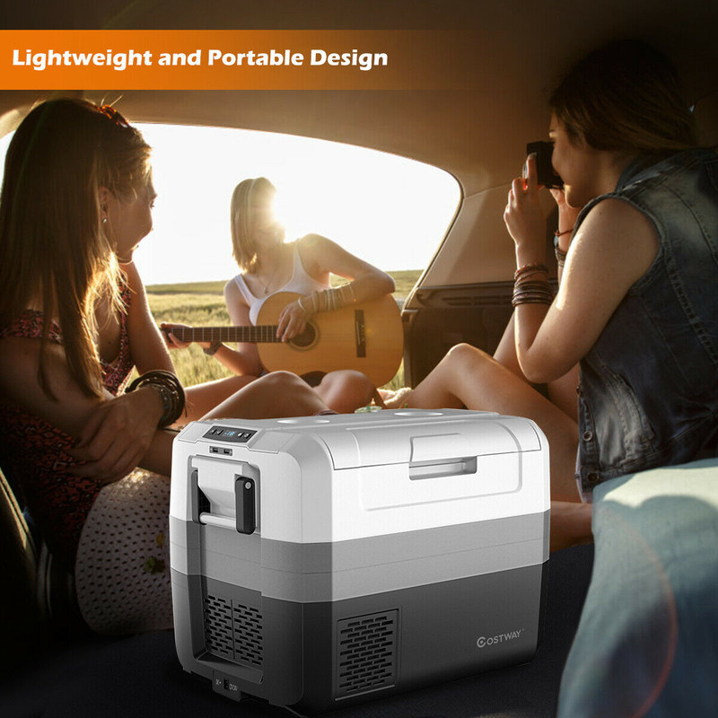 Quart Portable Electric Camping Car Cooler Car Refrigerator, Dual Zone Freezer Fridge for Car, RV, Truck, Travel