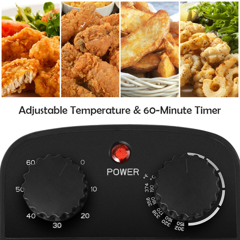 3.2 Quart Electric Stainless Steel Deep Fryer with Timer, Adjustable Temp, Cool Touch Handles, Easy to Clean Fry Basket