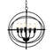 20 Inch Industrial 5-Light Metal Chandelier with Adjustable Interlocking Rings, Modern Pivoting Ceiling Light Fixture