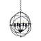 20 Inch Industrial 5-Light Metal Chandelier with Adjustable Interlocking Rings, Modern Pivoting Ceiling Light Fixture