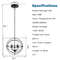 20 Inch Industrial 5-Light Metal Chandelier with Adjustable Interlocking Rings, Modern Pivoting Ceiling Light Fixture