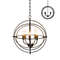 20 Inch Industrial 5-Light Metal Chandelier with Adjustable Interlocking Rings, Modern Pivoting Ceiling Light Fixture
