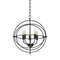20 Inch Industrial 5-Light Metal Chandelier with Adjustable Interlocking Rings, Modern Pivoting Ceiling Light Fixture