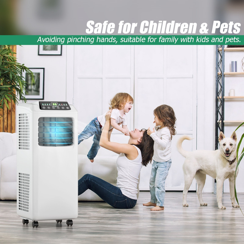 Portable Air Conditioner with Built-in Dehumidifier & Remote Control, Quiet AC Unit for Room, Bedroom, Office, Easy Move