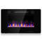 30-Inch Recessed Ultra Thin Electric Fireplace Heater with Glass Appearance, Wall Mounted or Insert, 12 Flame Colors