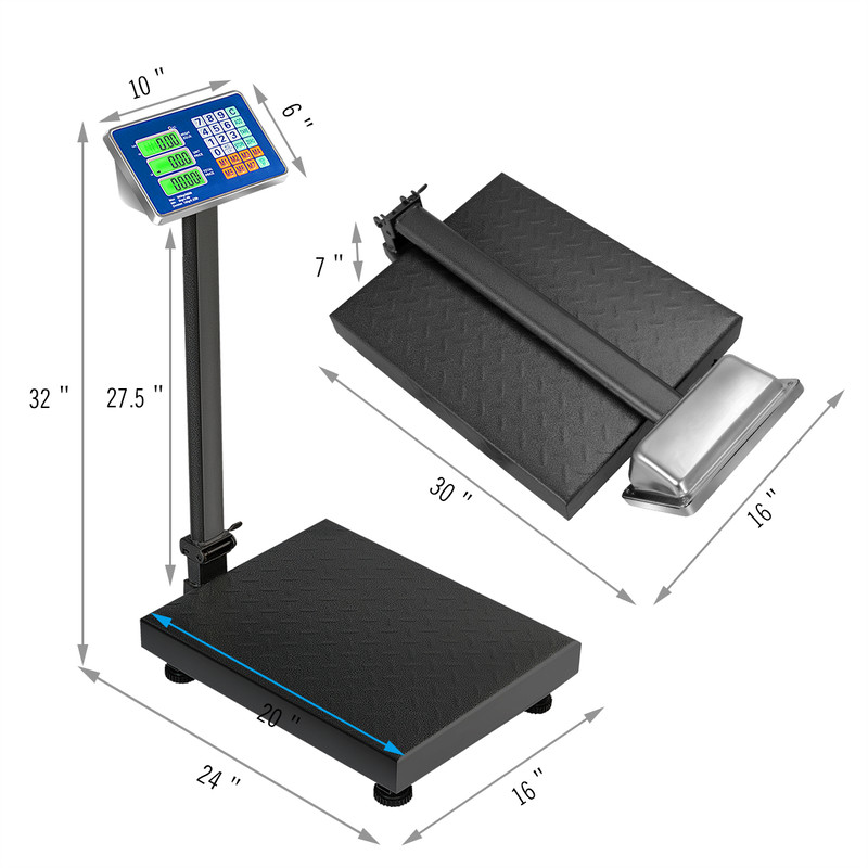 660 lbs Weight Platform Scale Digital Floor Folding Scale