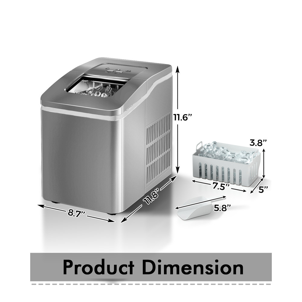 Portable Countertop Ice Maker, 26lbs/24h Ice Production with Free Scoop