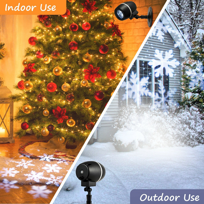 Outdoor Waterproof Christmas Snowflake LED Projector Lights with Remote Control, Holiday Magic!