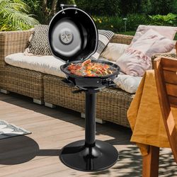electric bbq grill, 1600w portable grill with non-stick surface & warming rack – smokeless cooking