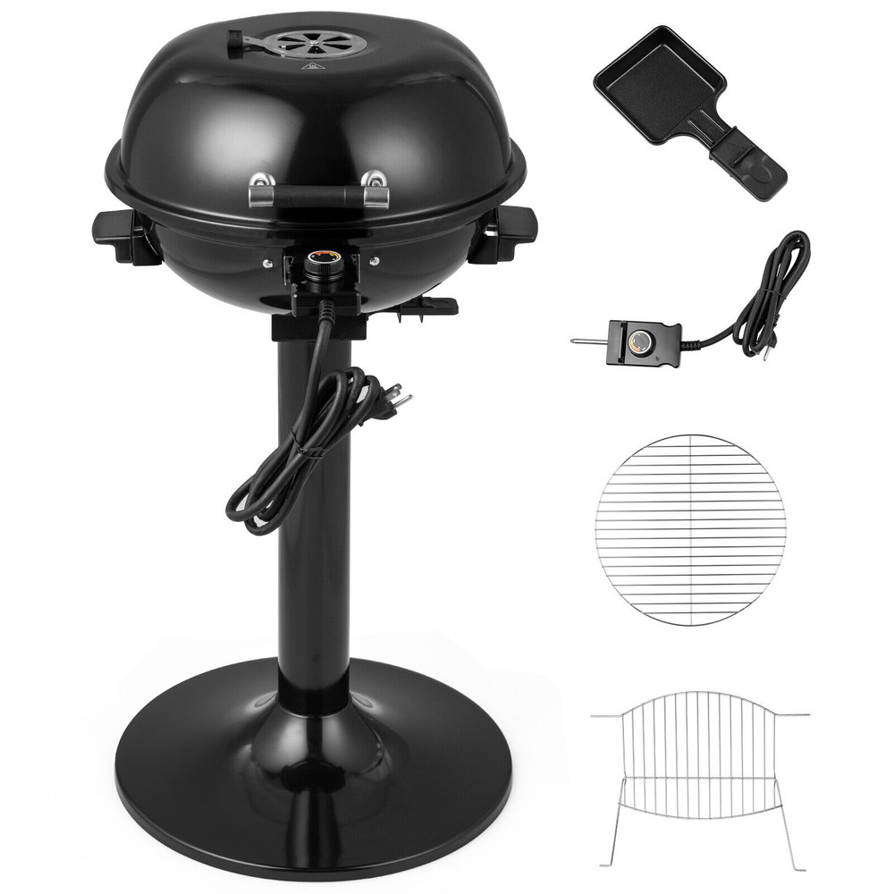 Electric BBQ Grill, 1600W Portable Grill with Non-Stick Surface & Warming Rack – Smokeless Cooking