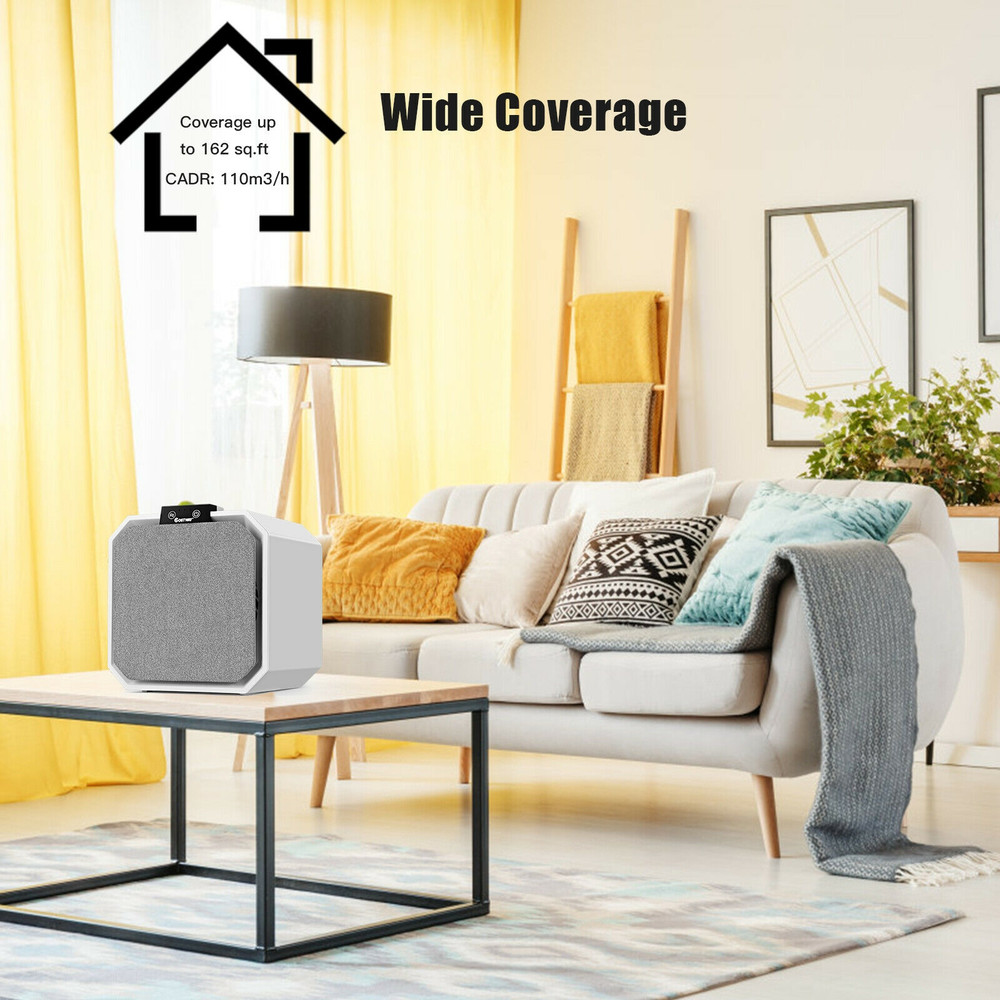 HEPA Air Purifier for Home, Compact Desktop Air Cleaner with 2-in-1 Filter Technology