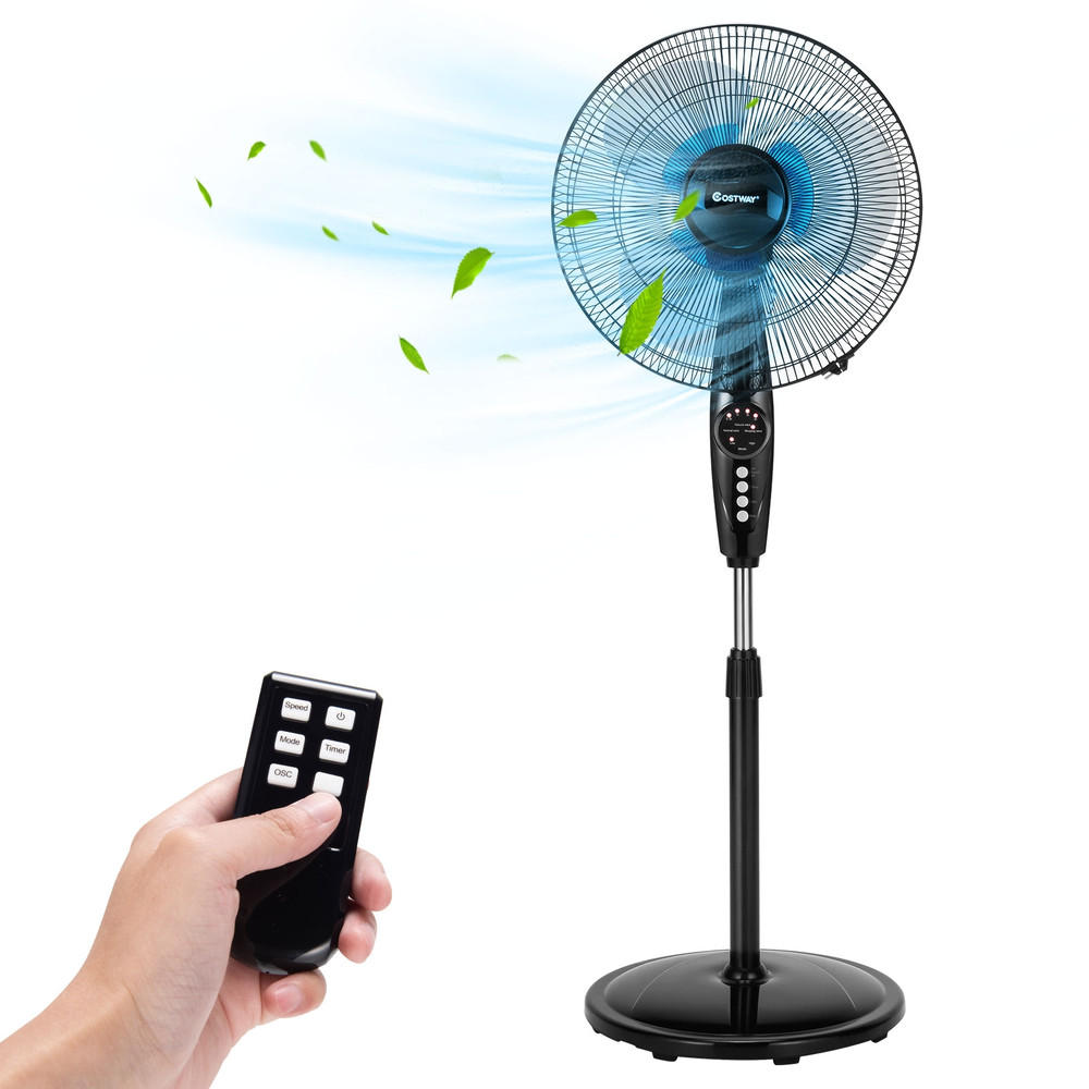 Adjustable Desk Fan, 16" Quiet Oscillating Stand Fan for Home, Office & Bedroom
