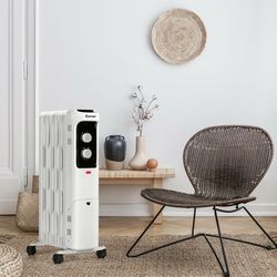 1500w portable space heater with adjustable thermostat, oil-filled radiator heater for home & office