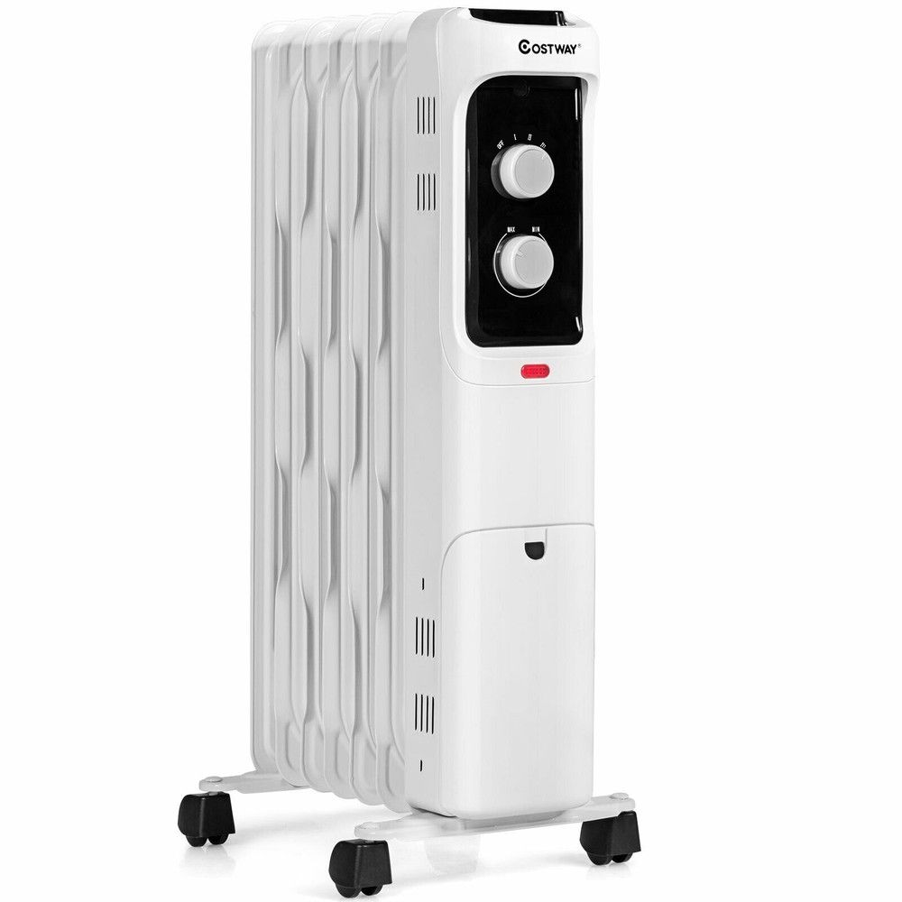 1500W Portable Space Heater with Adjustable Thermostat, Oil-Filled Radiator Heater for Home & Office