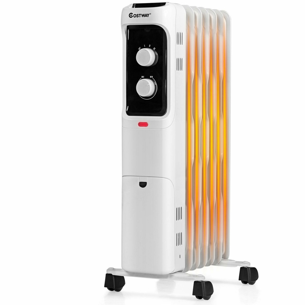 1500W Portable Space Heater with Adjustable Thermostat, Oil-Filled Radiator Heater for Home & Office