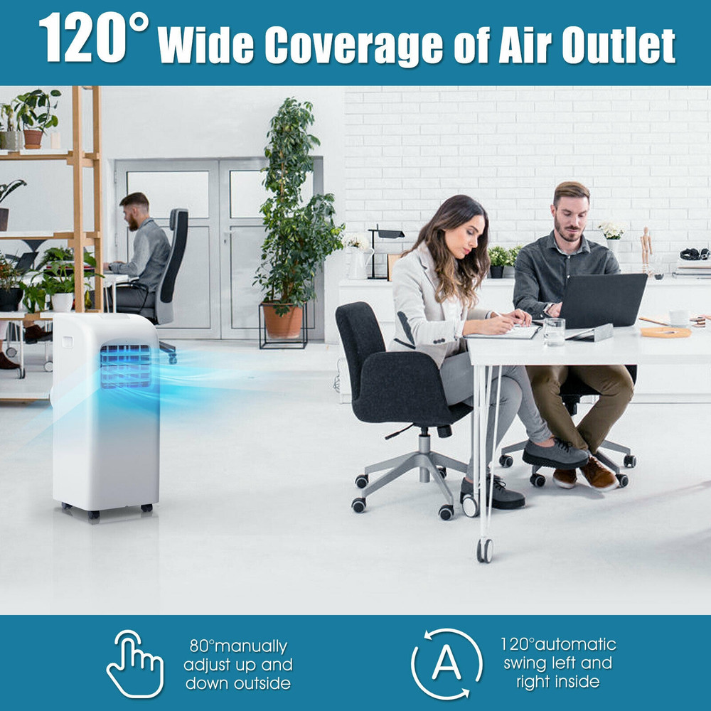 8000 BTU Portable Air Conditioner with Dehumidifier, Compact Cooling for Rooms Up to 230 Sq. Ft