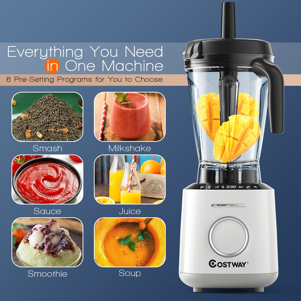 1500W Countertop Smoothies Blender, 10-Speed Control & 6 Pre-Set Programs for Perfect Blending