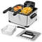 Professional 1700W Electric Deep Fryer 5.3QT/21-Cup Stainless Steel with Triple Basket, Adjustable Temp & Timer