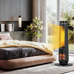 1500w electric hanging patio heater, ipx4 waterproof, 360° heating for outdoor & indoor use