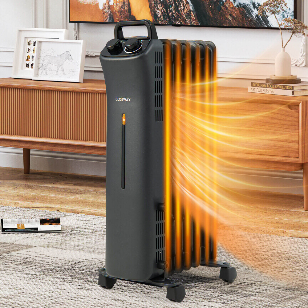 OilFilled Radiator Heater With 3Level Heat 1500W Portable Heater For Large Rooms 0