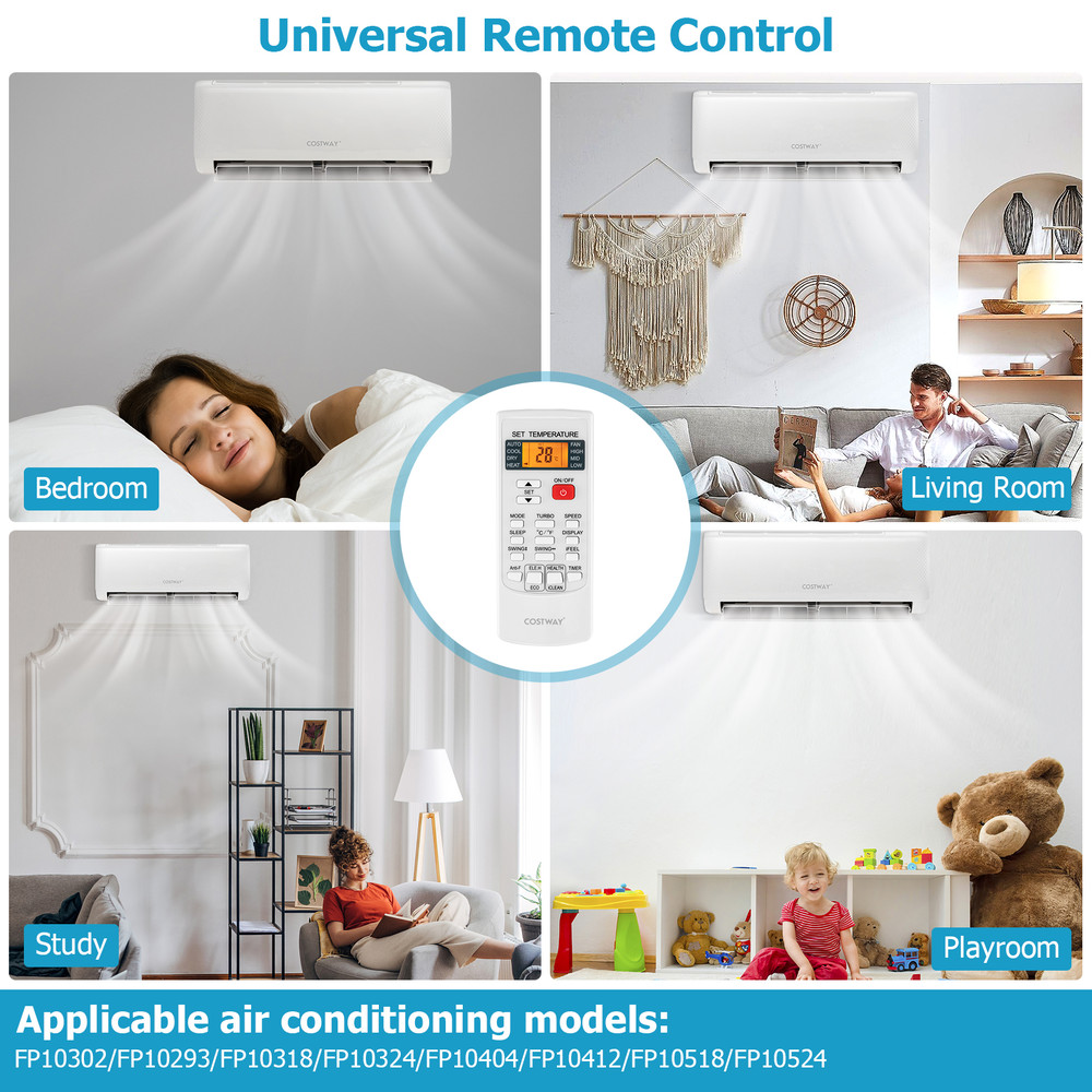 Universal AC Remote Control, Compatible with Most Air Conditioners