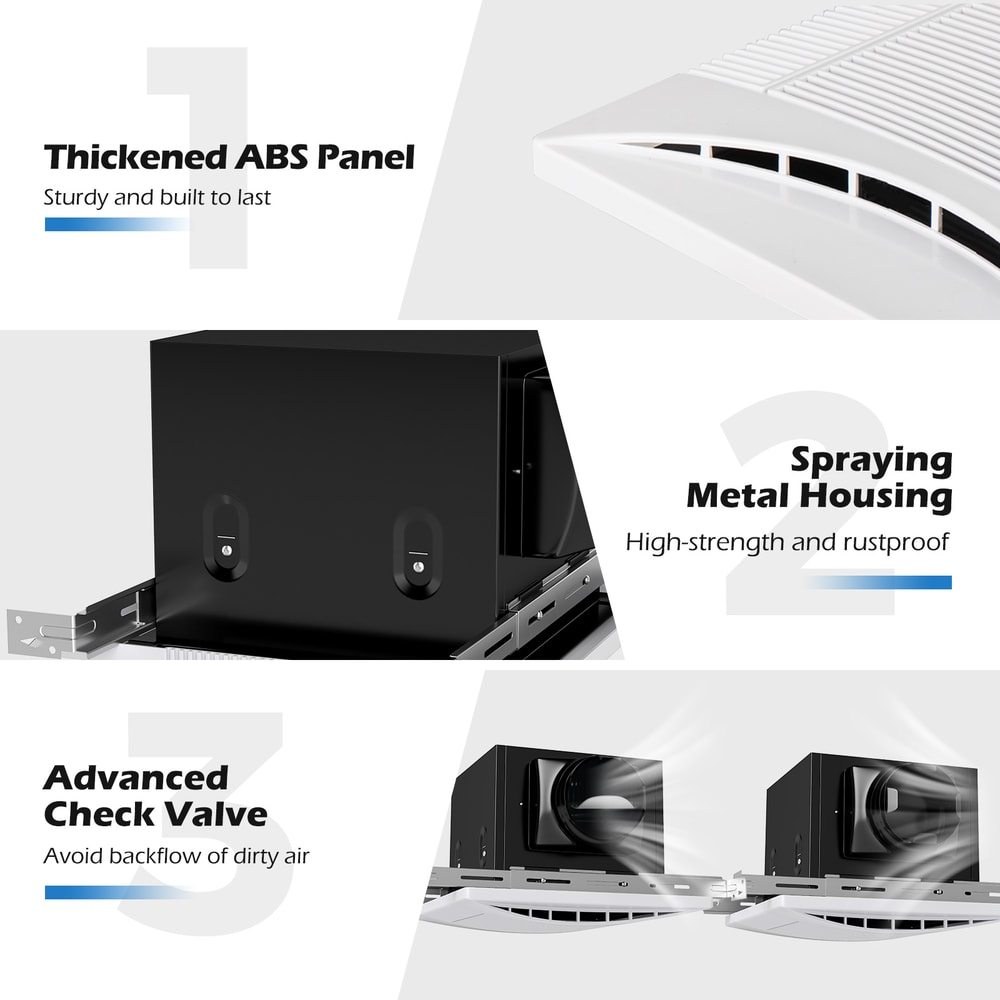 CommercialGrade 110 CFM Ceiling Exhaust Fan Metal Housing Quiet EnergyEfficient Airflow 6