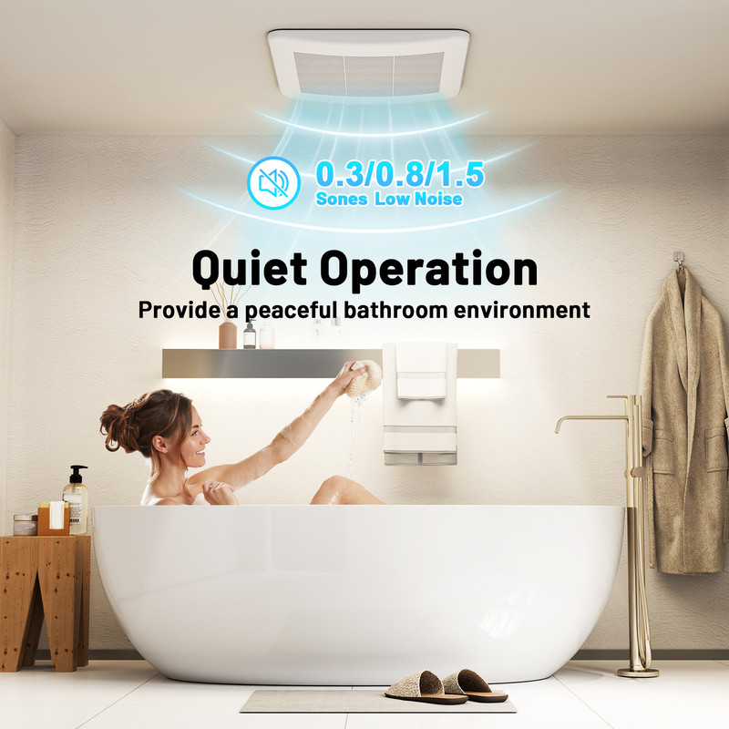 Adjustable Ceiling Mount Bathroom Exhaust Fan, Pick-A-Flow, 4-Inch Duct, 50-110 CFM