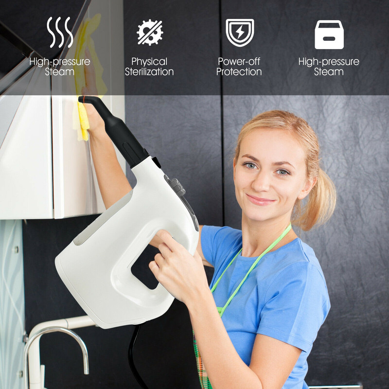 1400W High-Pressure Steam Cleaner, Multipurpose, 17-Piece Accessories for Home & Commercial Use