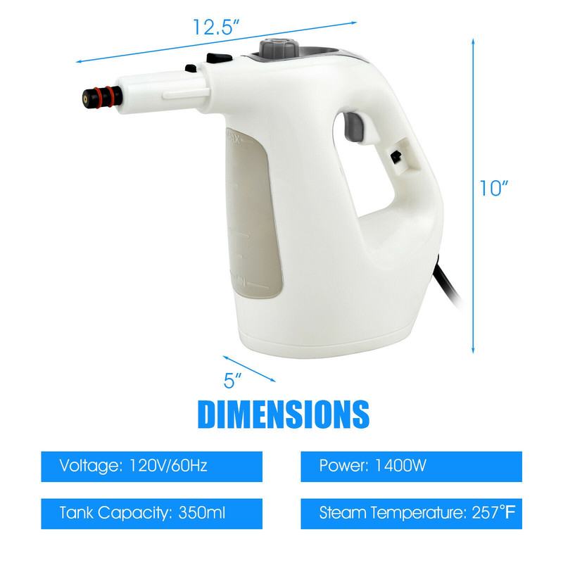 1400W High-Pressure Steam Cleaner, Multipurpose, 17-Piece Accessories for Home & Commercial Use