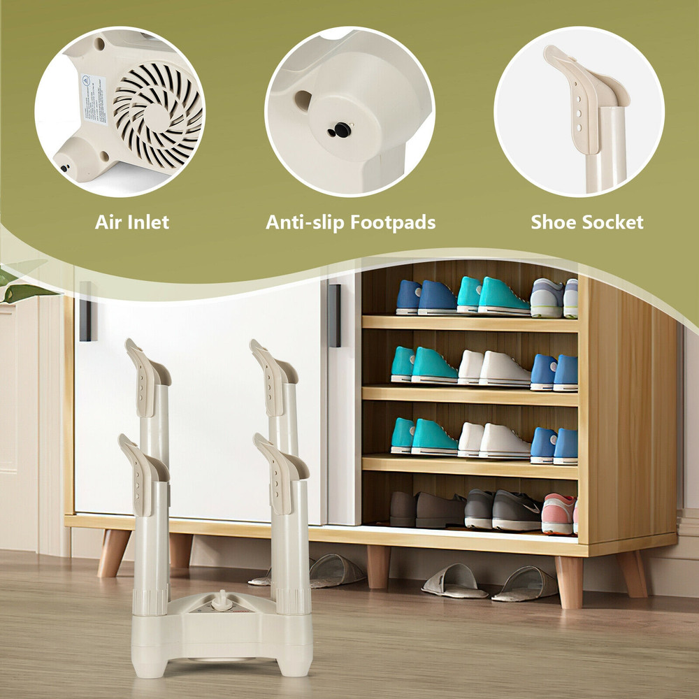 Heated Shoe Dryer & Boot Warmer, Adjustable Timer & Rapid Drying Blower