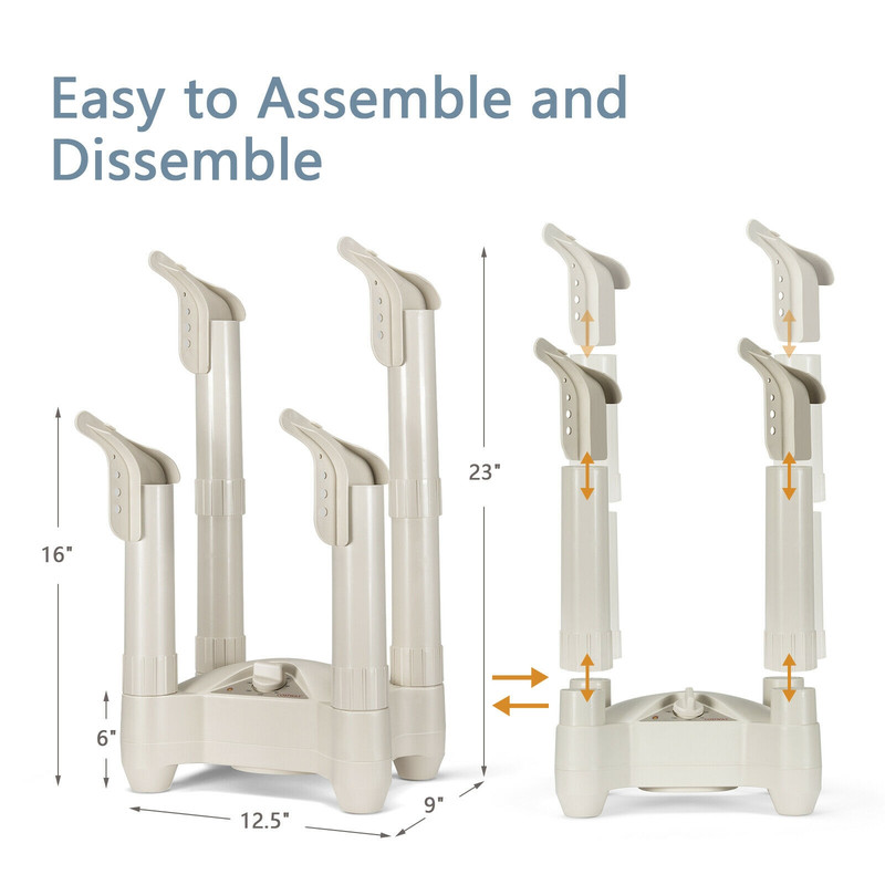 Heated Shoe Dryer & Boot Warmer, Adjustable Timer & Rapid Drying Blower