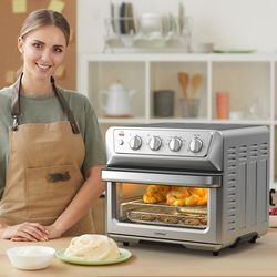21.5 quart 1800w air fryer toaster oven, large countertop convection oven with recipe guide